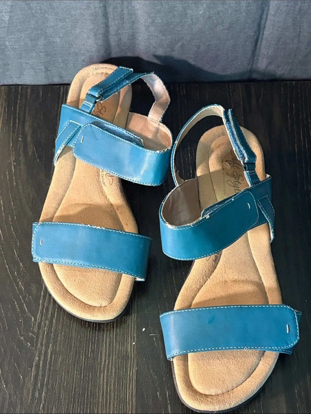 Women’s Blue Adjustable Strap Comfort Sandals